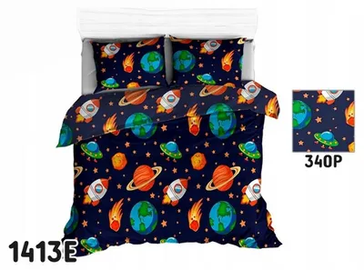 Produktbild von Extrapościel Kinderbettwäsche Weltall Planeten 100x135 cm