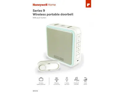 Image de Honeywell Home DC915S Série 9 Portable, carillon radio à LED avec bouton de sonnette (blanc)