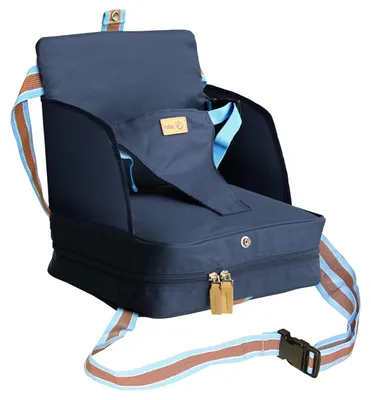 Immagine prodotto di Baby booster seat - ROBA - Foldable - Inflatable cushion - Adjustable belt - 6 months / 3 years (15 kg) - Navy blue