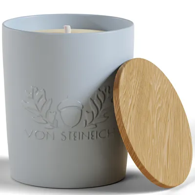 Produktbild von VON STEINEICH® XXL Outdoor Kerze Windfest | 30h Brenndauer - 1,2kg | Extrem hell | Wunderschöne Duftkerze aus Sojawachs [White Jasmin & Mint] | Die pe
