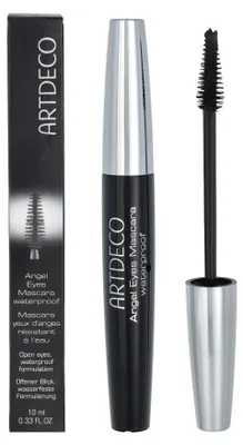 Produktbild von ARTDECO Angel Eyes Mascara Waterproof, Schwarz, Elastizität, Hervorheben, Verlängerung, Volumengebend, 10 ml, 10 g, SODODECANE, COPERNICIA CERIFERA (CARNAUBA) WAX, AQUA (WATER), EUPHORBIA CERIFERA CERA (EUPHORBIA..., Coat the lashes from root to tip.