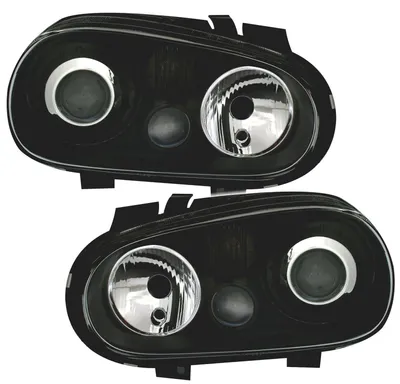 Zdjęcie produktu dla Reflektory przednie, czarne, lewe i prawe, do VW Golf 4, lata produkcji 1997-2003