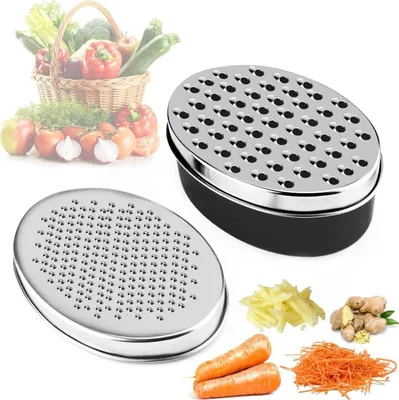 Produktbild von Käsereibe mit Behälter, Reibe für die Küche mit 2 Größen, für geschredderten Käse, Ingwer, Zitrone, Karotte, Gemüse