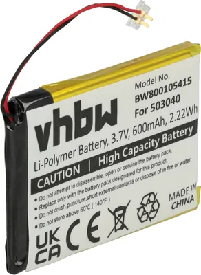 Produktbild von vhbw Akku kompatibel mit Samsung YP-K5, YP-K5J MP3-Player Musik Player (600 mAh, 3,7 V, Li-Polymer)