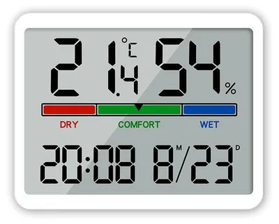Digitalwecker mit LCD, Temperatur & Luftfeuchtigkeit, magnetisch