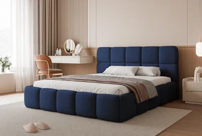 Produktbild von FURMEB24 Polsterbett CRYSTAL - 200 x 200 cm - MARINE