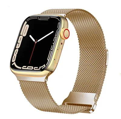 Produktbild von Strap-it Milanaise-Armband passend für Apple Watch  Serie 1/2/3/4/5/6/7/8/9/10/11/SE/Ultra (2) - Roségold - Größe: 44/45/46/49mm