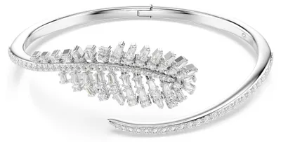 Produktbild von Swarovski Vienna Armreif, Verschiedene Schliffe, Feder, Weiß, Rhodiniert