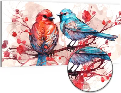 Produktbild von DEQOART Hybrid Leinwand Bild 100x50 cm 'Zarte Zwiesprache' Wandbild Glas flach modern