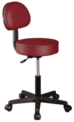 Massage-Rollhocker mit Rückenlehne, höhenverstellbar, Bordeaux