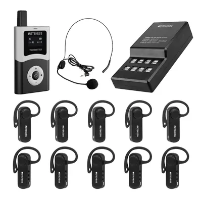 Produktbild von Retekess T131R Tour Guide System, 15 g Ohrbügel, GFSK-Modulation, 150 m, 12 H Betriebszeit, kompatibel mit dem T130U Sender, für Reittraining Fabrik