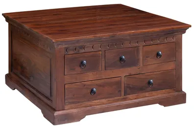 Produktbild von MASSIVMOEBEL24.DE Couchtisch Akazie 90x90x50 nougat lackiert OXFORD #320