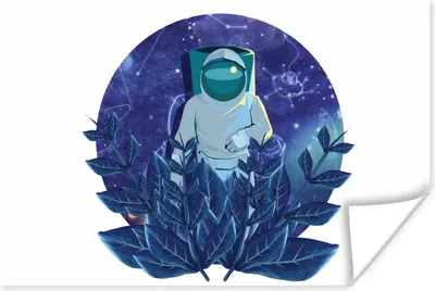 Produktbild von MuchoWow® Poster Illustration - Kinder - Astronaut 120x80 cm - Bilder