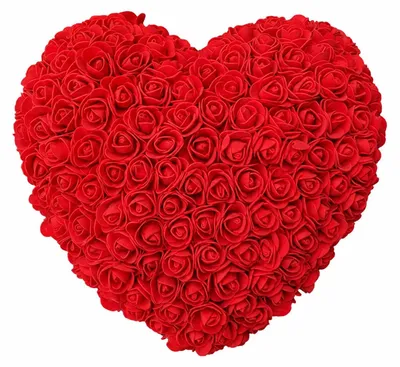Valentinstagskranz, Herzform, 25 cm, Kunstrosen, rot, für Dekoration
