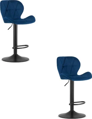 Obrázok produktu pre WEST hocker - tmavomodrý zamat / čierny základ x 2