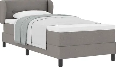 Produktbild von vidaXL Boxspringbett mit Matratze mit Kopfteil Taupe 90 x 200 cm Stoff