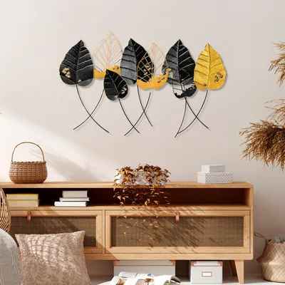 Produktbild von Wallity, Casting Leaf, Dekoratives Wandaccessoire aus Metall, 100 % METALL, Mehrfarbig, 67 x 112 cm