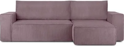 Produktbild von KONSIMO Linke/rechte Ecksofa mit Schlaffunktion mit Armlehnen "NAPI", Violett, Cordstoff, Loft, 262x89x148cm