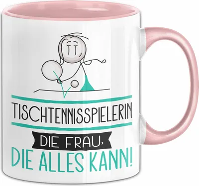 Produktbild von Tischtennisspielerin Geschenk Tasse Becher Die Frau Die Allen Kann Geschenkidee für eine Tischtennisspielerin Lustig (Rosa)