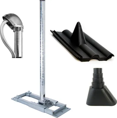 Produktbild von PremiumX DELUXE X90-48 Dachsparrenhalter 90cm Mast Kappe Frankfurter Pfanne schwarz
