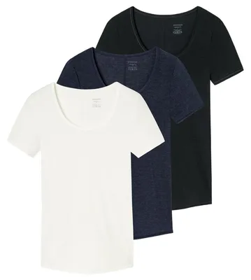 Produktbild von Schiesser 3er Pack Personal Fit Unterhemd / Shirt Kurzarm Atmungsaktiv und feuchtigkeitsregulierend, Ohne Seitennähte für hohen Komfort, Weicher, elastischer Single Jersey