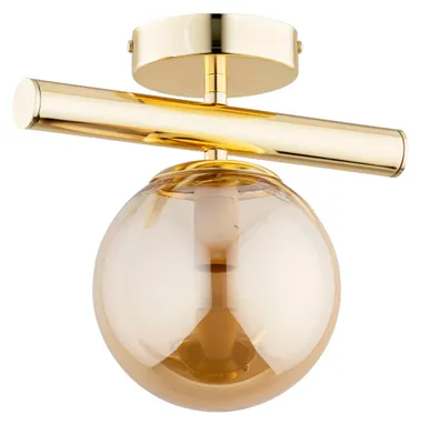 Zdjęcie produktu dla Lampa sufitowa ERAL złoto-bursztynowy 1xE14x10W szkło wym:26x15x26cm IP20 Alfa