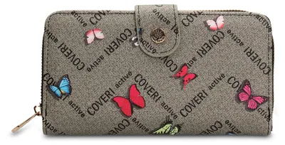 Obrázok produktu pre Dámska peňaženka na zips, motíly, krémová farba, kolekcia Coveri, 19x10 cm