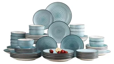 Produktbild von Eminent Tafelservice – 48-teilig – Keramik Blau – Essteller & klein Teller – 12 Personen