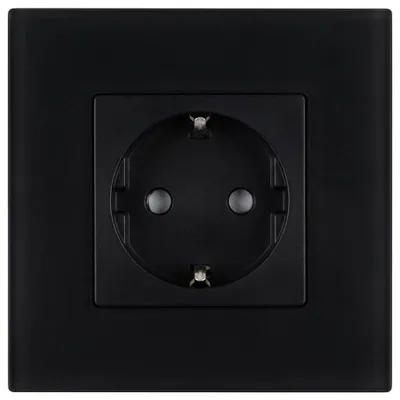 Zdjęcie produktu dla Gniazdo Szklane MATOWE Schuko z Uziemieniem bez Bolca Czarne MIUUN, productTiles.product.images.aiGenerated