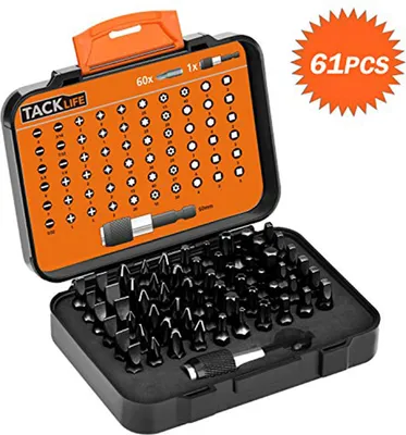 Produktbild von TACKLIFE PSDB1A 61 in 1 Schraubendreher Bit Set Präzisions Magnet Schraubendreher Kit mit 60 Schraubenbits in verschiedenen Größen