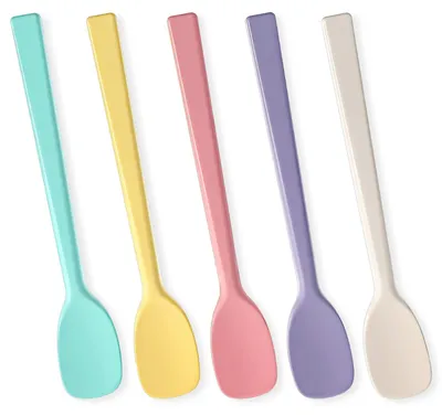 5 Silikon-Eierlöffel, bunt, 15,2 cm, wiederverwendbar