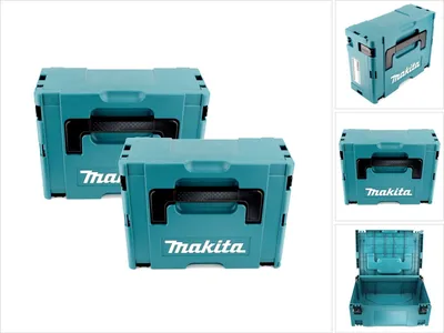 A collage of images showing Makita tool cases.