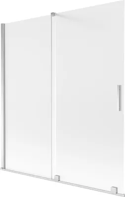 Produktbild von Mexen Velar Badewannenfaltwand 2-flügelig verschiebbar 150 x 150 cm, satiniert, Chrom - 896-150-000-31-01