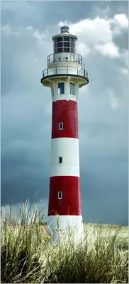 Produktbild von Türtapete Türposter Leuchtturm am Strand - Größe: 93 x 205 cm