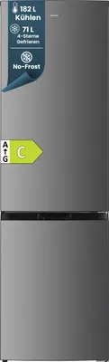 Produktbild von homeX Kühlschrank mit Gefrierfach No Frost, Kühl-Gefrier-Kombination freistehend, groß - 253 Liter, silber, CFSN2531C-S