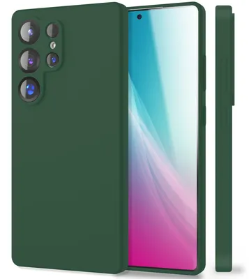 Obrázek produktu pro Silikonový kryt NALIA pro Samsung Galaxy S25 Ultra – ochrana fotoaparátu a vnitřní podšívka – PHOENIX (kryt s měkkou texturou) – značka z Berlína – barva: tmavě zelená (Waldnacht Grün)
