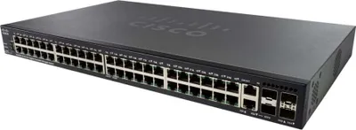 Zdjęcie produktu dla Cisco SG350X-48, Zarządzany, L3, Gigabit Ethernet (10/100/1000), Możliwości montowania w stelażu, 1U