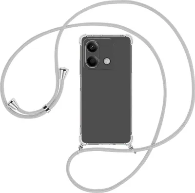 Produktbild von Handykette Backcover-Schutzhülle mit Band (Metall silberfarben) für Xiaomi Redmi Note 13 5G - silbergrau