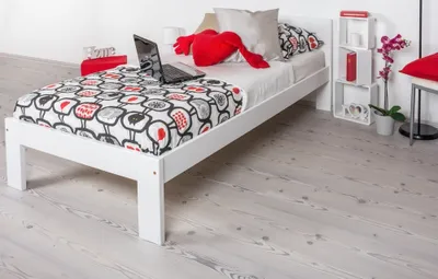 Produktbild von Kinderbett 100 x 200 cm | Massivholz: Kiefer | Weiß Lackiert