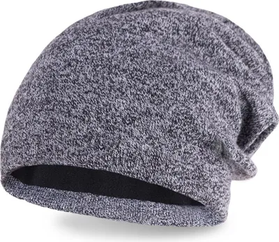 Produktbild von gefütterte Strickmütze Herren Strick-Beanie Fleece Futter lange Winter-Mütze Neverless® hellgrau-melange unisize
