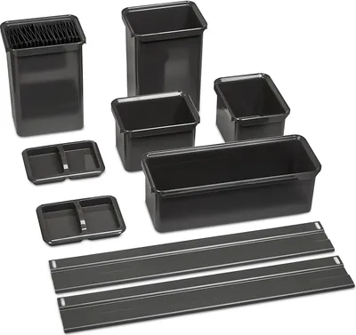 Produktbild von Kesseböhmer YouboXx-Set 1 Ordnungssystem anthrazit für Apothekerauszug DISPENSA, DISPENSA Swing, DISPENSA junior Einteilungssystem / Zubehör für Nobilia Apothekerschränke