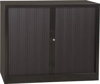 Produktbild von Gürkan Rollladenschrank schwarz 2 Fachböden 120,0 x 46,0 x 105,0 cm