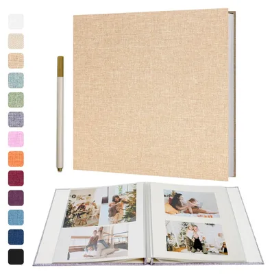 Fotoalbum 33x32 cm, 40 Seiten, selbstklebend, Leinen, Khaki