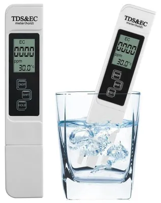 Produktbild von Wasserqualitätstester TDS EC Messgerät Wassertester Temperaturmesser LCD digital weiß ohne Etui