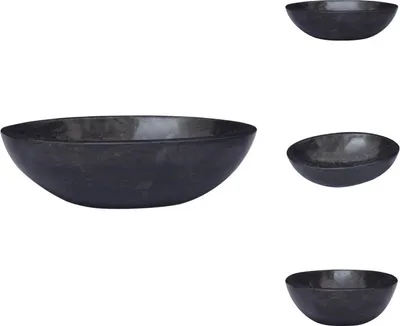 Produktbild von vidaXL Waschbecken Schwarz 53x40x15 cm Marmor -  Badezimmer-Waschbecken