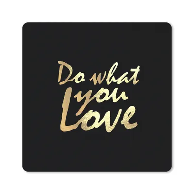 Produktbild von MuchoWow® Mauspad Mousepad Zitat - Liebe - Schwarz - Gold 30x30 cm - Mousepads - Maus Mat - Pad - Mausunterlage - Gaming