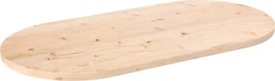 Produktbild von The Living Store Tischplatte 100x50x2,5 cm Massivholz Kiefer Oval