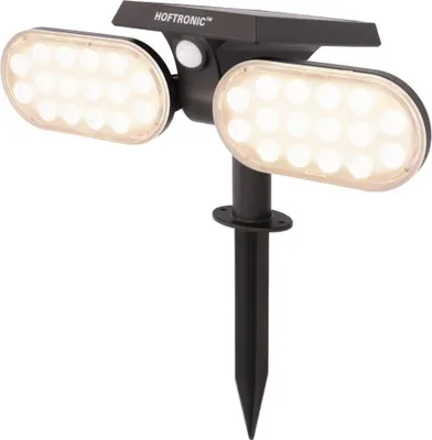 Produktbild von hoftronic Solar Gartenstrahler 2W 3000K 300 Lumen IP65 Schwarz