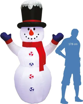 Produktbild von Aufblasbarer leuchtender Schneemann 245 cm