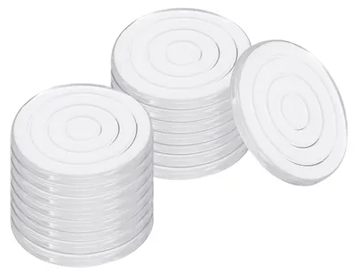 Obrázok produktu pre 16 kusov protišmykových podložiek pod nábytok, priemer 4 cm, okrúhle, samolepiace, priehľadné, na ochranu podlahy, ako zarážky pod stoličky a stoly